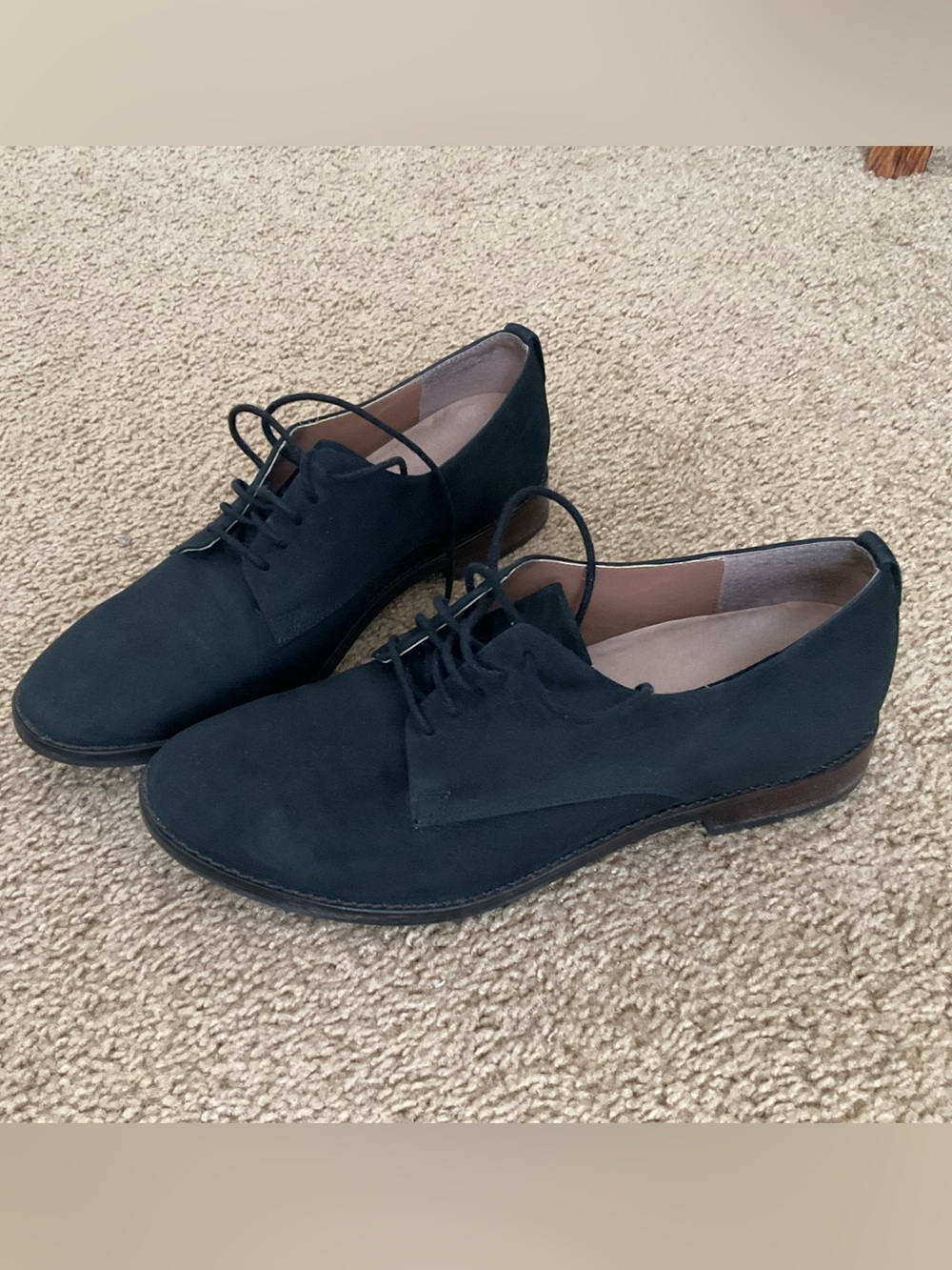 Vionic Black nubuck Suede Oxford Lace-Up Shoes, size 7.5